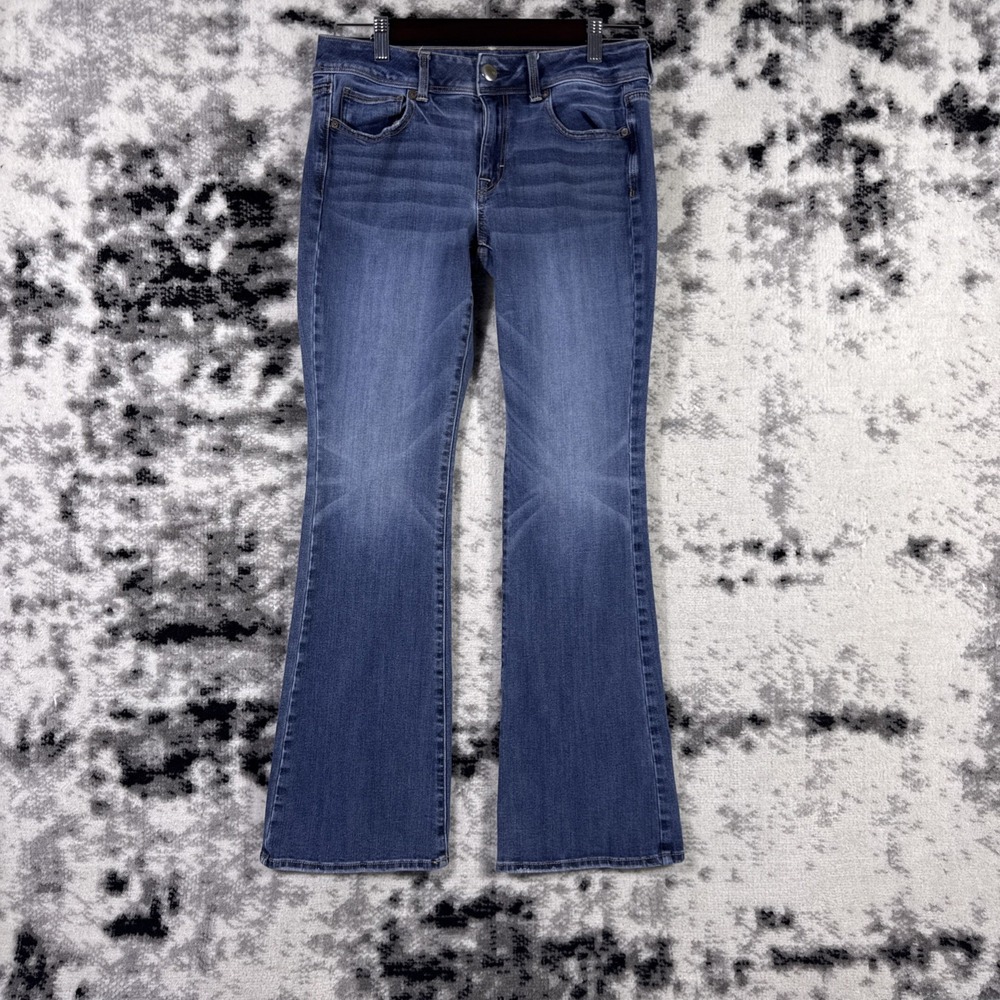 Low Rise Y2k Boho Hippie American Eagle Kick‎ Boot Jeans Womens Size 8 Stretch